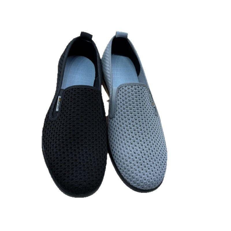 Old Beijing Cloth Shoes Men's Spring New One-pedal Men's Shoes Breathable Net Shoes Men's Driving Shoes