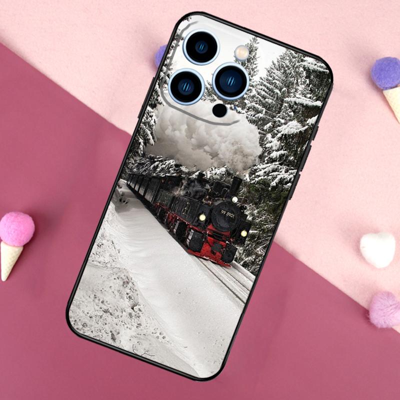 Vintage Steam Train Railway Phone Case For iPhone 17 16 Pro Max 17 Air 16E 13 12 Mini 14 15 Plus 11 Pro Max Back Cover