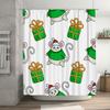 TU Cute Mouse Christmas Bathroom Decor Shower Curtain Festive Holiday Mice Pattern Waterproof Fabric Washable Home Decor Gift