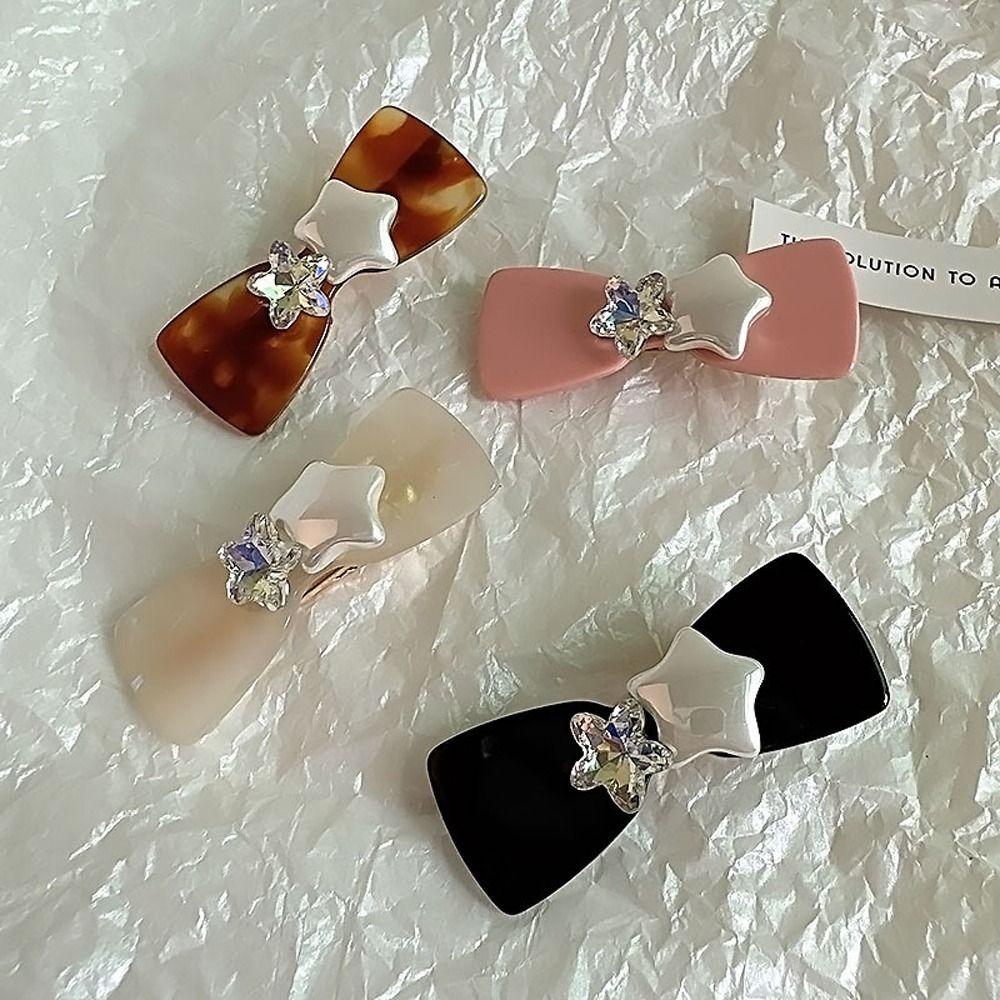 

Crystal Hair Clips Acetate Duckbill Clips Sweet Hair Accessories Children чёрный
