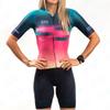 Damen Tres Pinas Klassische Streifen Radsporttrikot Set Frühling Sommer Kurzarm Strumpfhosen Trägerhosen Radsport Triathlon Bekleidung Oberteil