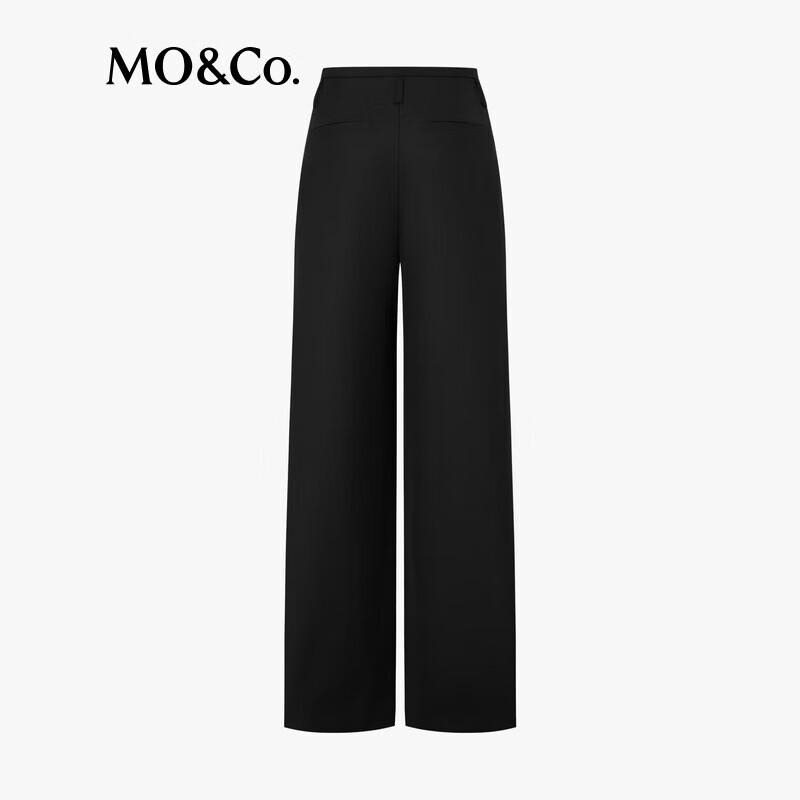 MO&Co. Women's Merino Wool Blend Wide-Leg Pleated Pants
