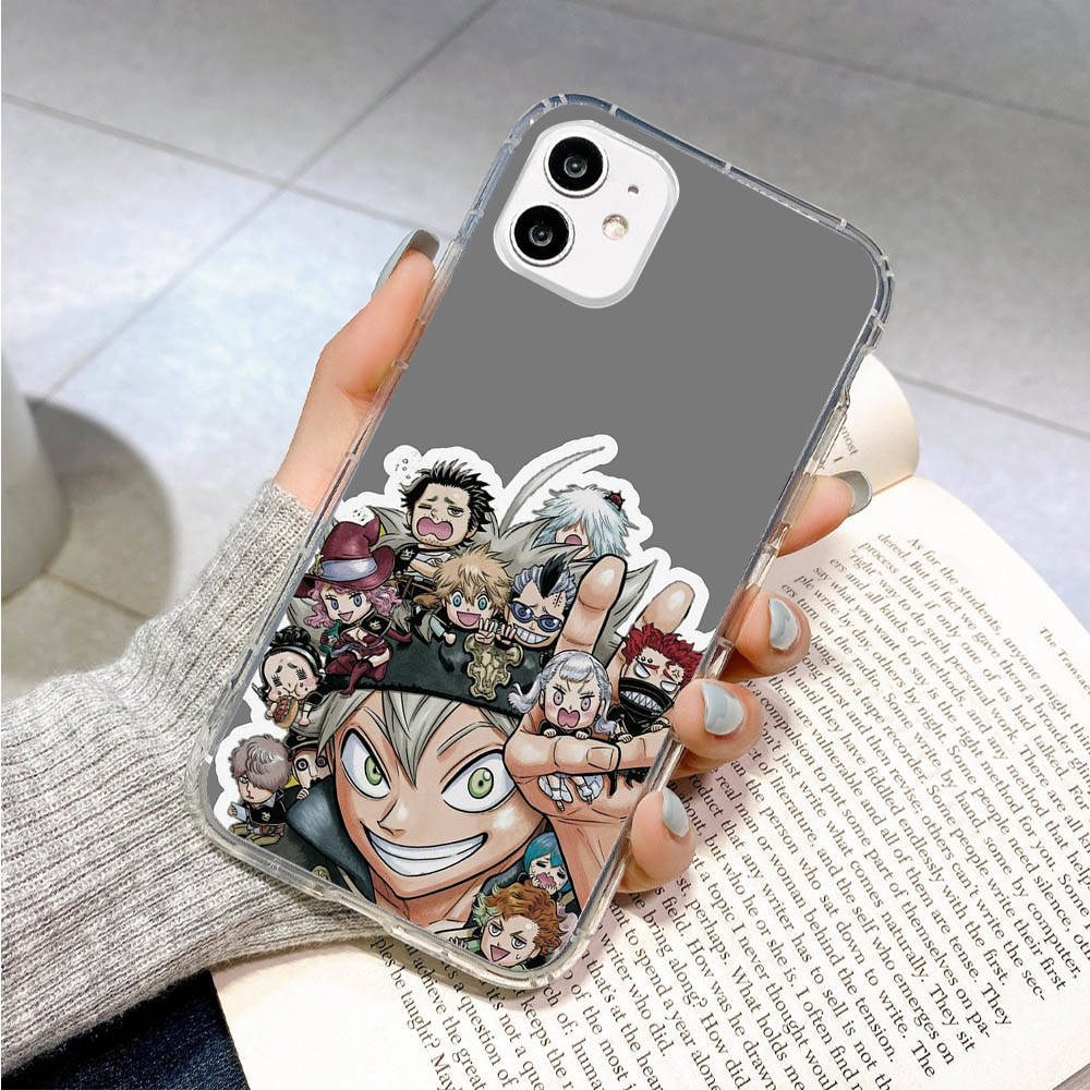 Hülle für Samsung A04 A14 A23 A34 A54 M23 M33 M52 M53 Realme 10 9 C30S C35 C55 VIVO Y02S Y21 Y51 X80 Pro Transparente Hülle WI84 Black Clover Asta