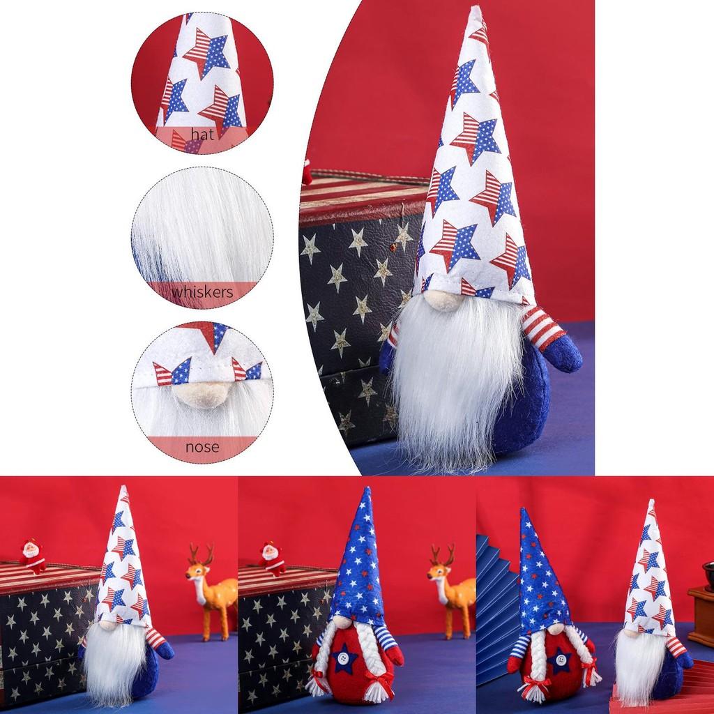 Adorable Day Independence Gnome Doll With Star Hat For Home And Holiday Decor