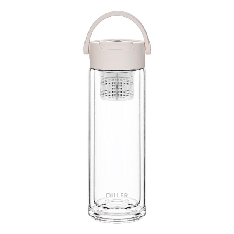 Dilabel Magnetic Double-Layer Glass Tea Cup