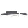 VidaXL Salon de Jardin avec Coussins 5 pcs, Canapé avec Dossier, Ensemble de Meubles avec Table Basse Patio Terrasse, Blanc 3186117