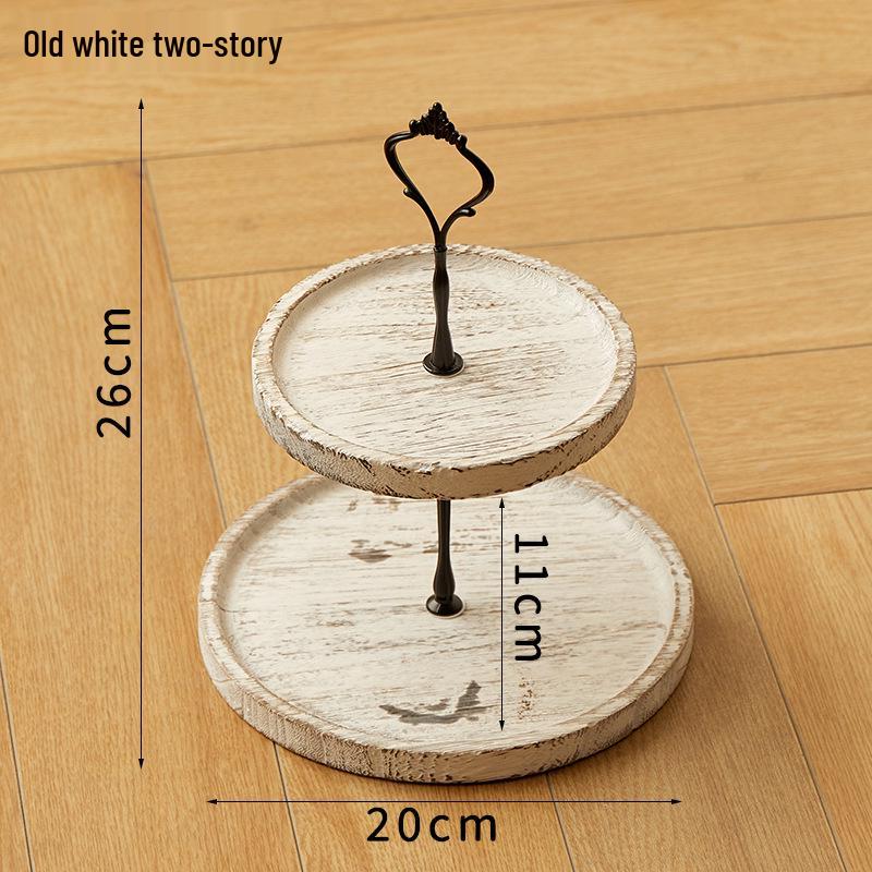Creative European Double Layer Wooden Dessert Stand: Forest Style Cake and Treat Display Tray