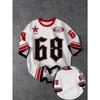 European and American men's summer striped letter print comfortable and breathable round neck