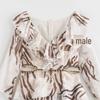 2025 Spring Women's European & American Casual Leopard Print Ruffle Dress