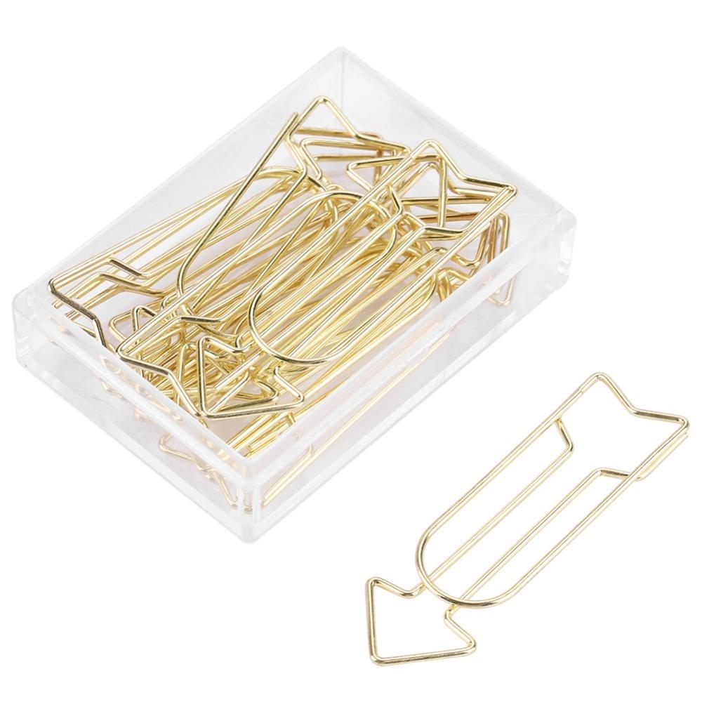 

12pcs Gold Metal Arrow Shaped Paper Clip Arrow Shaped 48×14MM Gold Electroplating Paper Clip Bookmark Marking Clip Book Marking