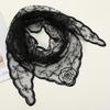 Embroidery Lace Floral Triangular Scarf Veil Woman Muslim Prayer Headscarf Elegant Headcloth Spanish Shawl 130*45Cm
