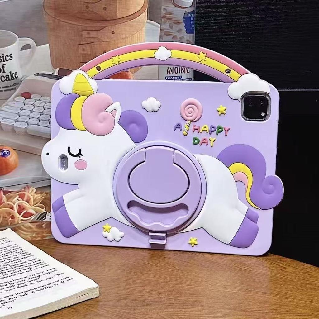 For Samsung Galaxy Tab A9 A11 Plus 8.7 11 Inch T290 T295 T297 8.0 A8 A7 S6 Lite 10.4 T510/515  T500/505/507 Cartoon Silicone Kids Stand Tablet Case
