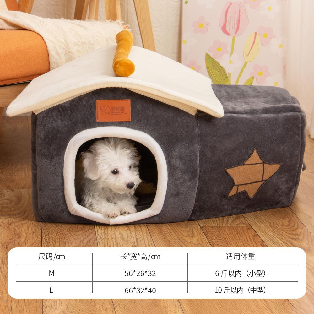 

Villa Pet Bed Winter Warm Jungle House Double Opening Dog Cat Bed Waterproof Cozy Kennel for Dogs Cats 3kg