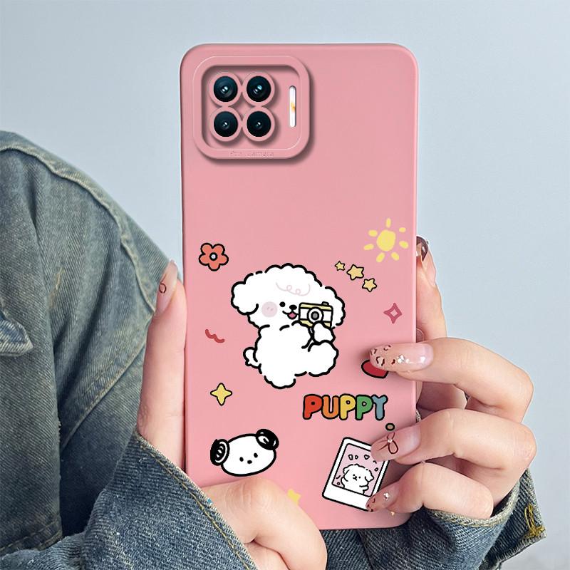 For OPPO Reno4 Lite Reno4 F Phone Case Reno 4 Lite 4F Cover Soft Silicone Cartoon Funda Lovely Panda Flower Printed Coque Casing