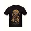 Men'S Norse Mythology Fenrir Graphic T-Shirt | Black & Golden Viking Wolf Design, Casual Streetwear, Crew Neck, Machine Washable, All-Season, Bold