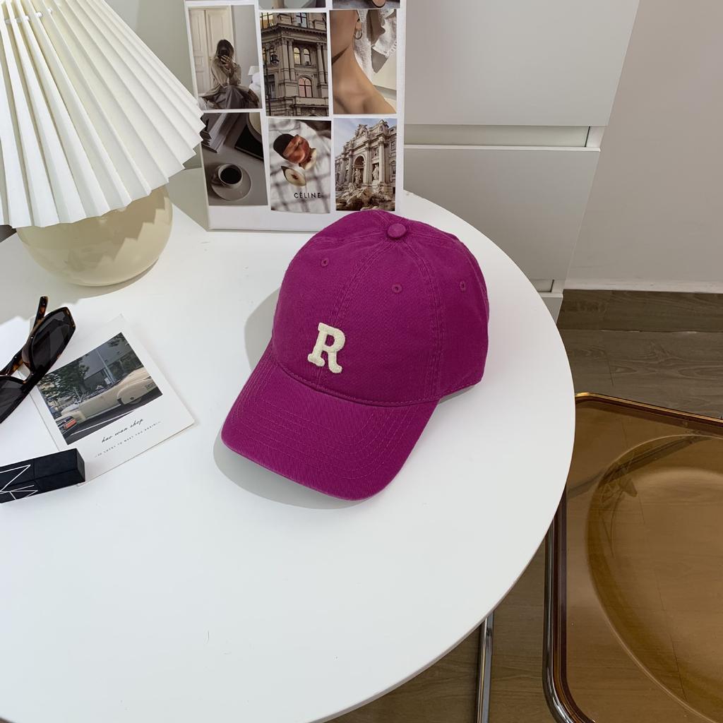 New Embroidery Letter R Baseball Cap Summer Solid Women Ponytail Hats Men Baseball Cap Cotton Outdoor Simple Visor Casual Cap