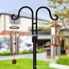 Double Wrought Iron Shepherd's Hook for Outdoor Gardens and Courtyards