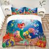 Ariel Moonlit Ocean Print 3Pcs Bedding Set,Duvet Cover with 2 Bedro,Pillowcase Home Birthday Gift
