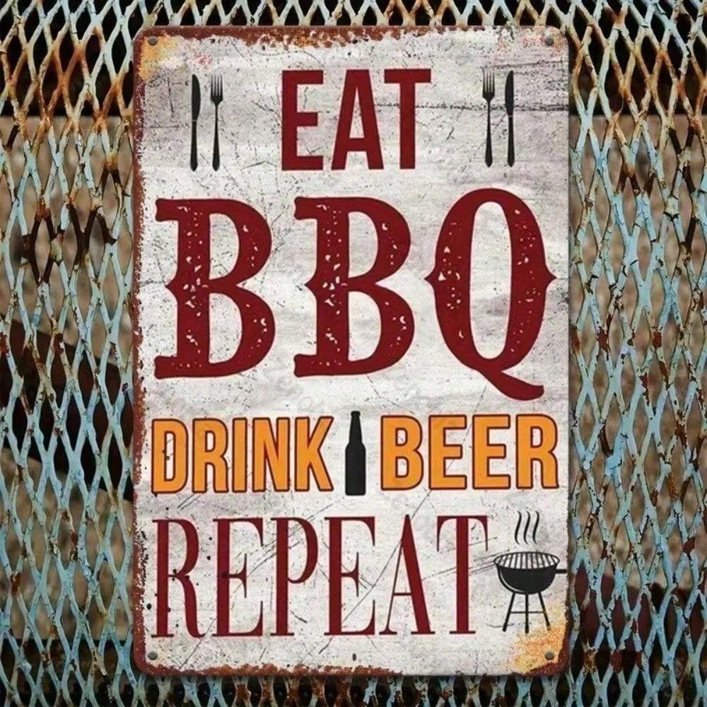 Retro Metal Beer Sign 8x12 Inch Rustic Tin Wall Decor Garage Man Cave Pub Home Bar