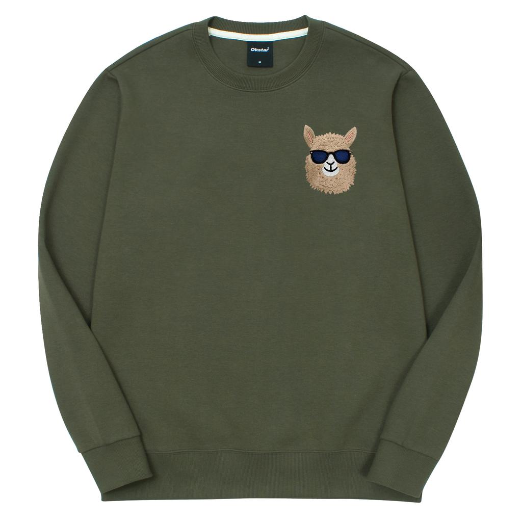 OKSTAR I'M Alpaca Embroidered Double-Sided Sweatshirt (Type D)
