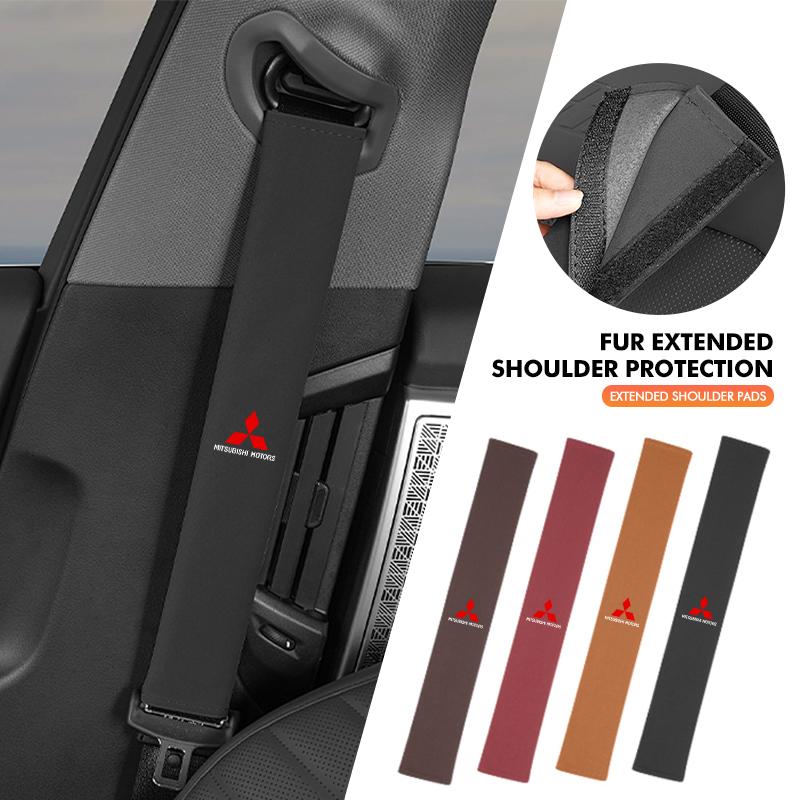 kycp1 For Mitsubishi 40cm Car Suede Seat Belt Shoulder Cover Protective Cover Auto Accessories Outlander Lancer Cross Colt Xpander