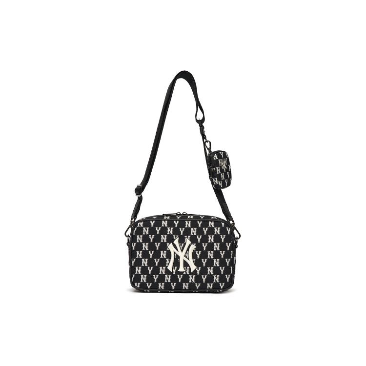 New MLB Monogram Collection Polyester Combo Bag, Camera Bag, Crossbody Bag, Shoulder Bag Unisex Black 3ACRM012N-50BKS