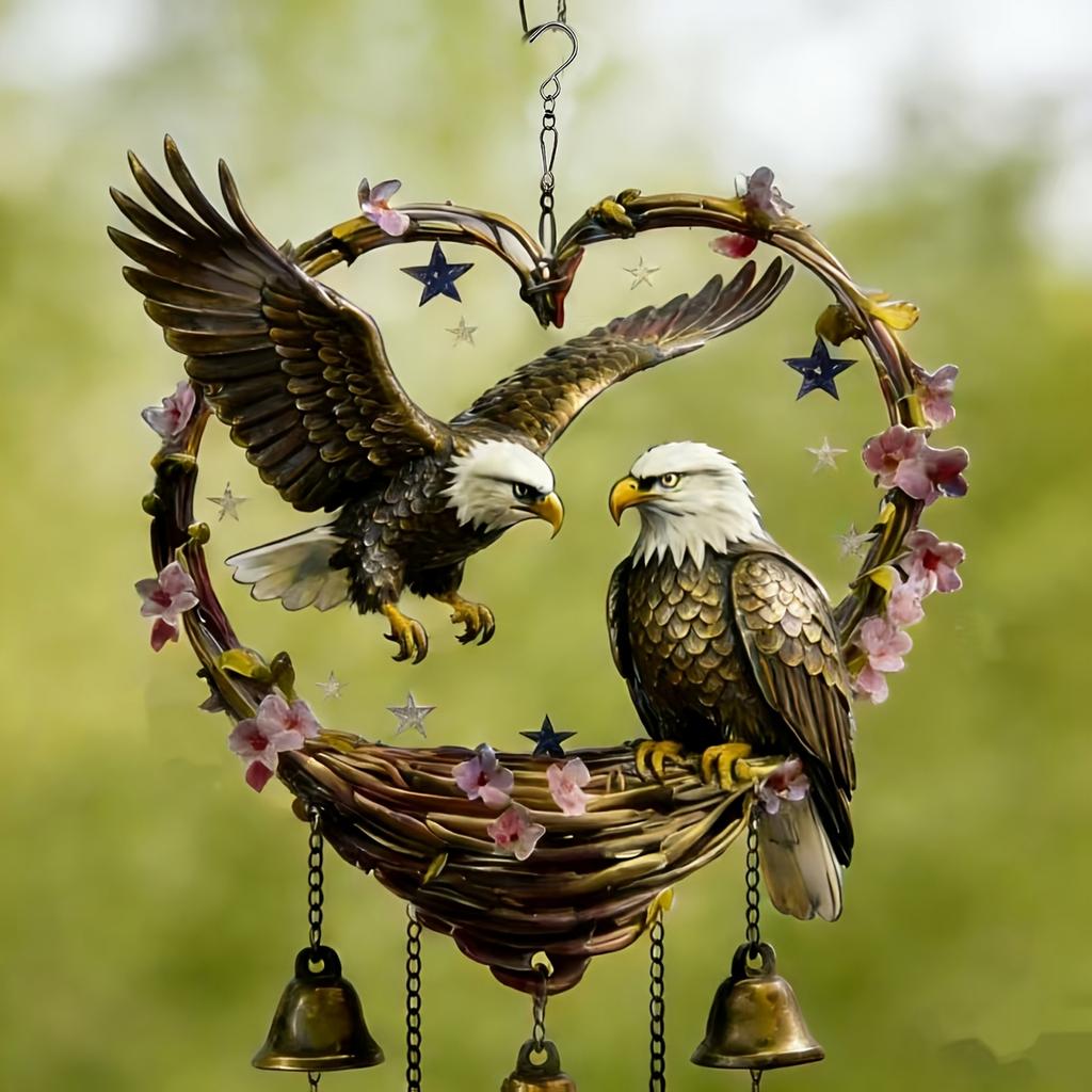 2D Acrylic Flat Heart Bird Wind, Spring Summer Indoor Outdoor Hanging Decoration Ornament
