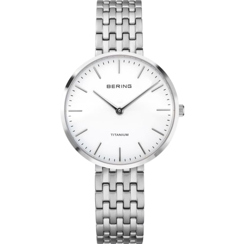 [Officially Imported] BERING Unisex Watch with Shatter-Resistant and Scratch-Resistant Sapphire Crystal, Long-Term Warranty, Silver Link Strap (19334-