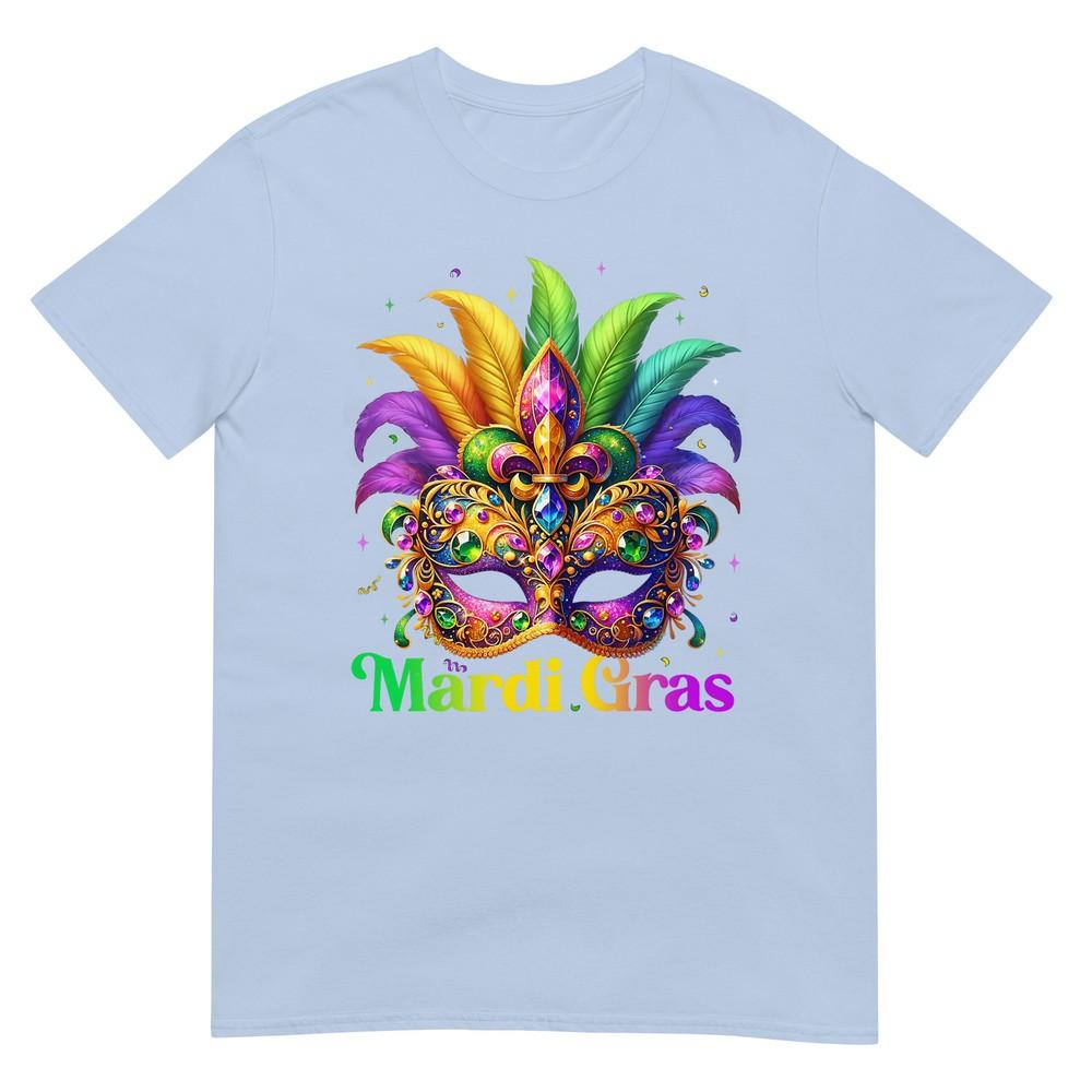 Mardi Gras Shirts For Unisex Girls Kids Mask Feather Party TShirt S