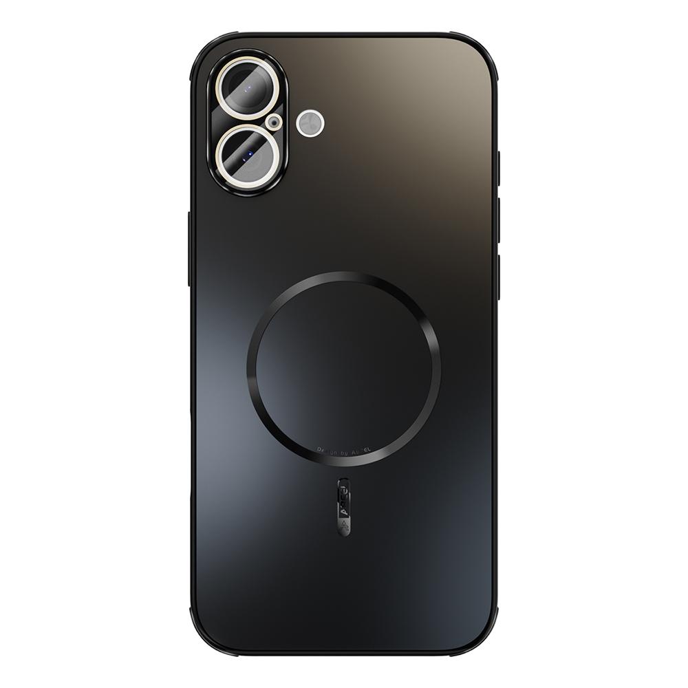 

ABEEL For iPhone 16 Plus Magnetic Case TPU PC Cooling Matte Phone Back Cover with Lens Film Black