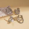 Zircon Irregular Geometric Fishtail Multi-layer Ear Piercing Ear Bone Clip Commuter Earrings