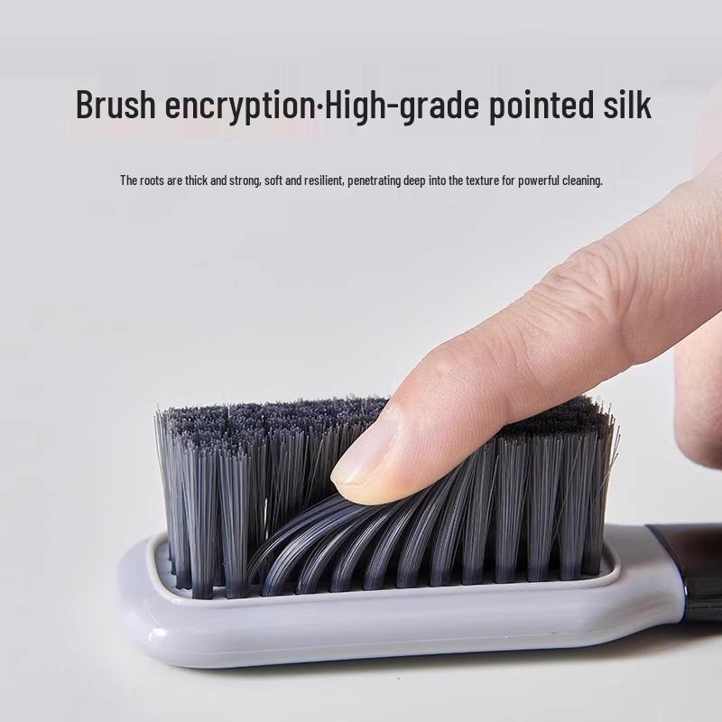 Soft Bristle Shoe Brush - Gentle On Shoes, Multi-Functional Long Handle for Laundry and Cleaning.