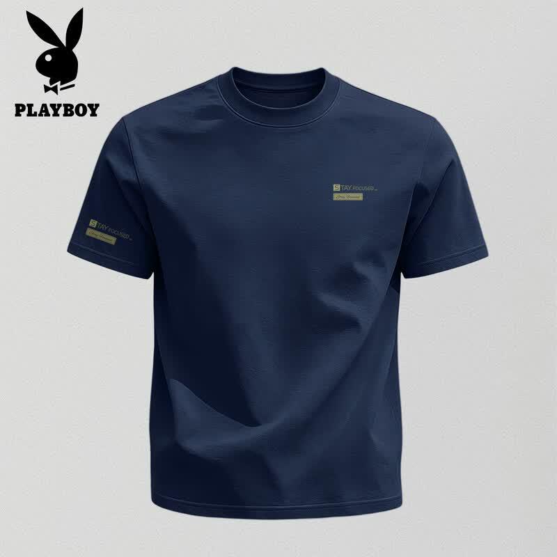 PLAYBOY Men s Pure Cotton Loose Fit Short Sleeve T-Shirt 3XL