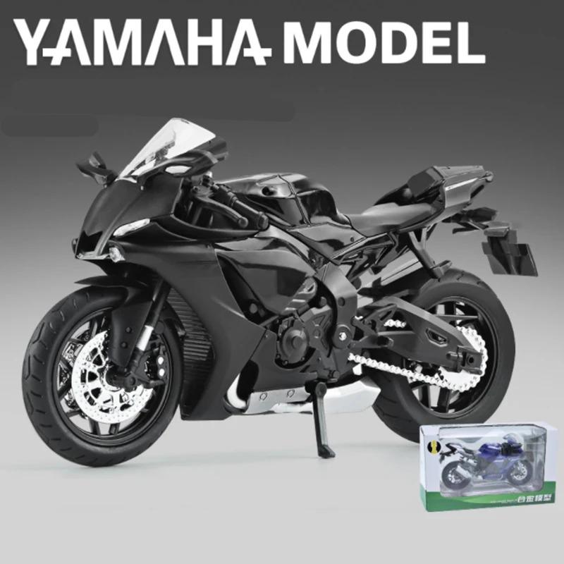 

1/12 Yamaha YZF-R1 литой гоночный мотоцикл модель уличного спортивного мотоцикла звук и свет детская игрушка подарок чёрный