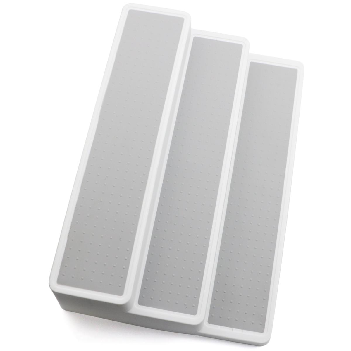 

3-уровневая бутылка для хранения, пластиковый поднос для столовых приборов, столовые приборы, приправа, нескользящий органайзер для хранения кухонных ящиков, столовых приборов 1pcs серый/белый