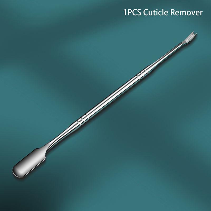 Double-Ended Nail File Stainless Steel Cuticle Remover Dead Skin Cuticle Pusher Trimmer Pedicure Nail Tools as the picture