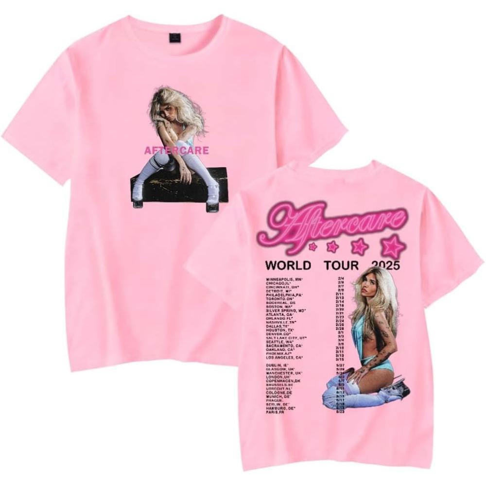 2025 Nessa Barrett Aftercare World Tour 2025 Short Sleeve Merch Tee Women Unisex Crewneck Fashion Tshirt Unisex Tops