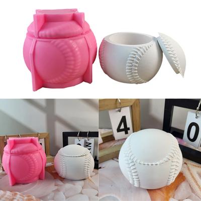 2 Pack Silicone Mold Baseball Candle Holder Easy Release and Reusable Suitable for Unique Crafting and Home Decorations