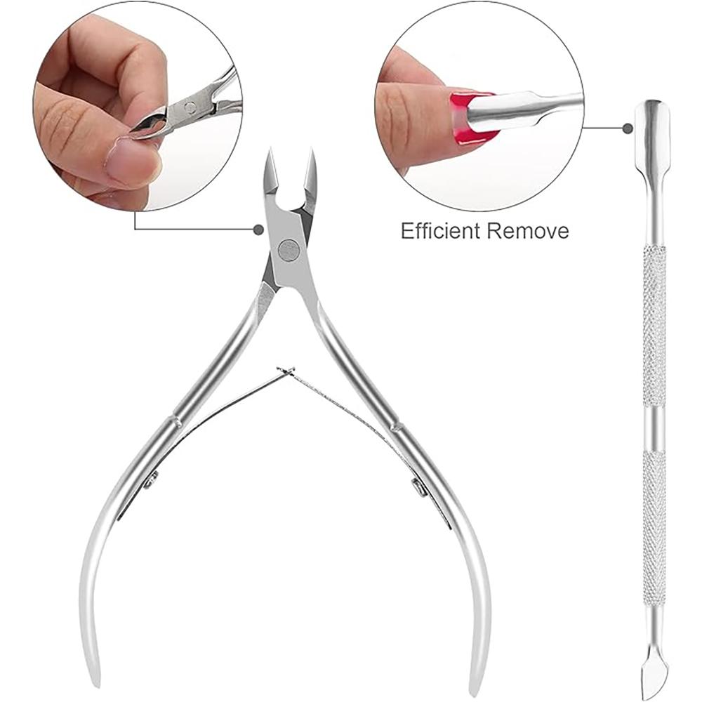 Nail Cuticle Pusher Tweezer Rainbow Cutter Nipper Clipper Dead Skin Remover Stainless Steel Manicure Nails Art Tool ManicureTool