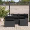 VidaXL Ensemble de canapé de jardin 5 pièces avec coussins en rotin poly noir 3348999