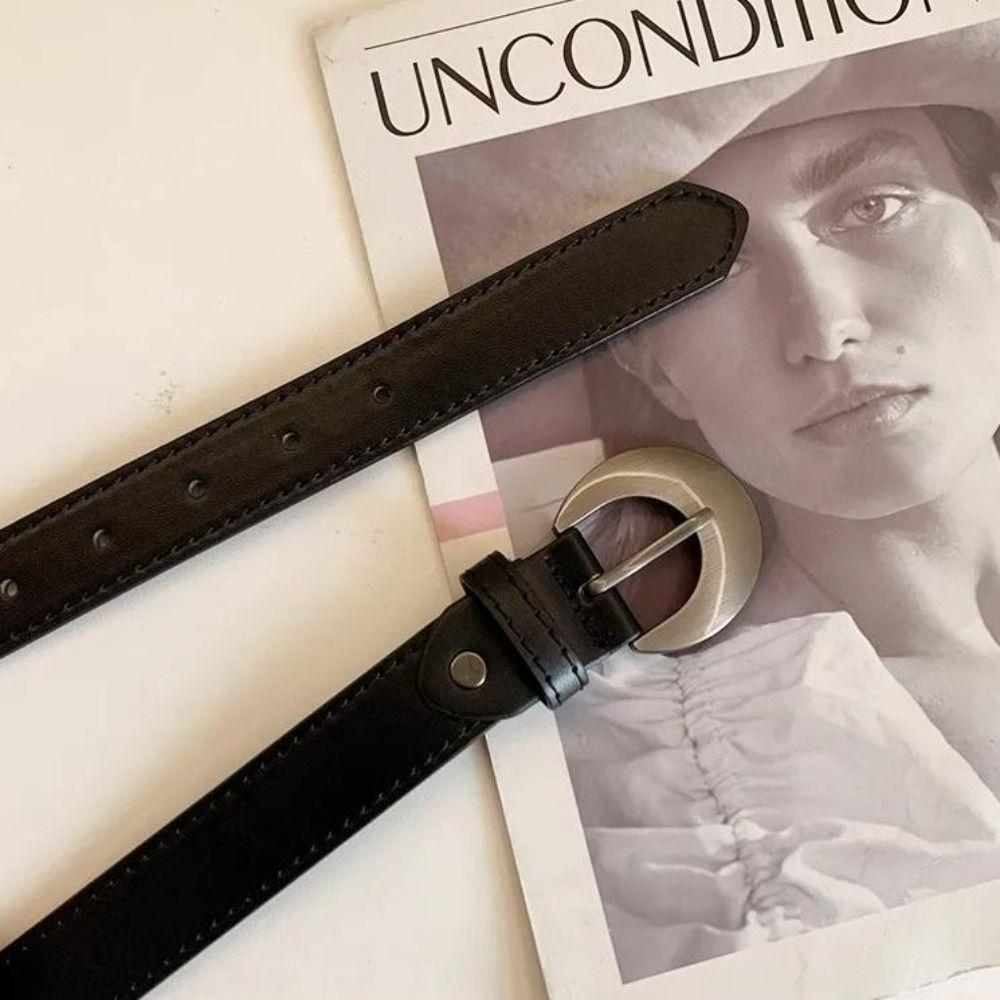 Designer Moon Waist Belt PU Leather Dress Jeans Belt Ins Style Women's Belt  Spicy Girls