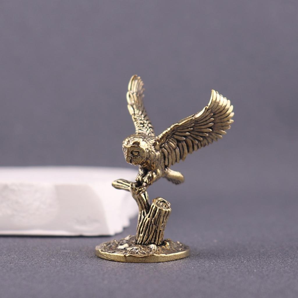 Creative Brass Branch Owl Figurine, Sculpture, Desktop Ornament, Creative And Unique Retro Ware.