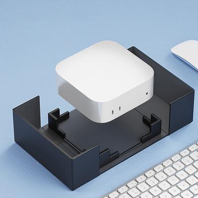 Pu Leather Computer Protective Case With Cover And Storage Pocket Mini Pc Holder Stand Bracket For Mac Mini M4 2024