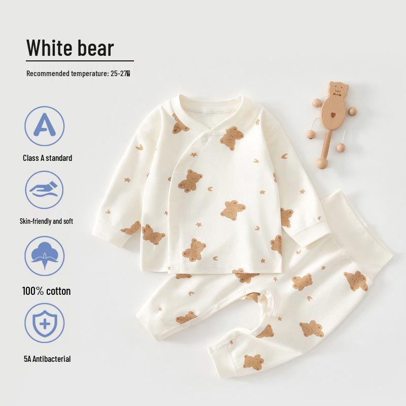 Jingqi Kids' Quilted Cotton Underwear Set - Warm Autumn/Winter Pants & Top for Boys and Girls