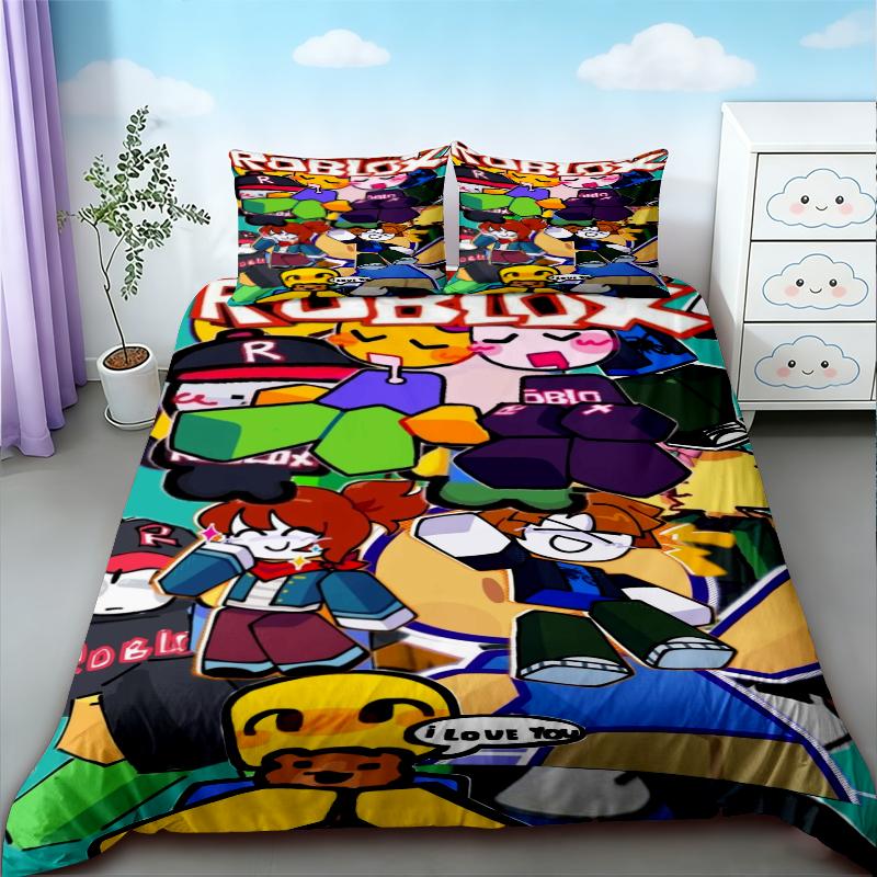 Duvet Cover Roblox Cartoon Bedding Set Quilt Cover For Children Teens Bedroom Decor Dormitory Holiday Gifts Queen King