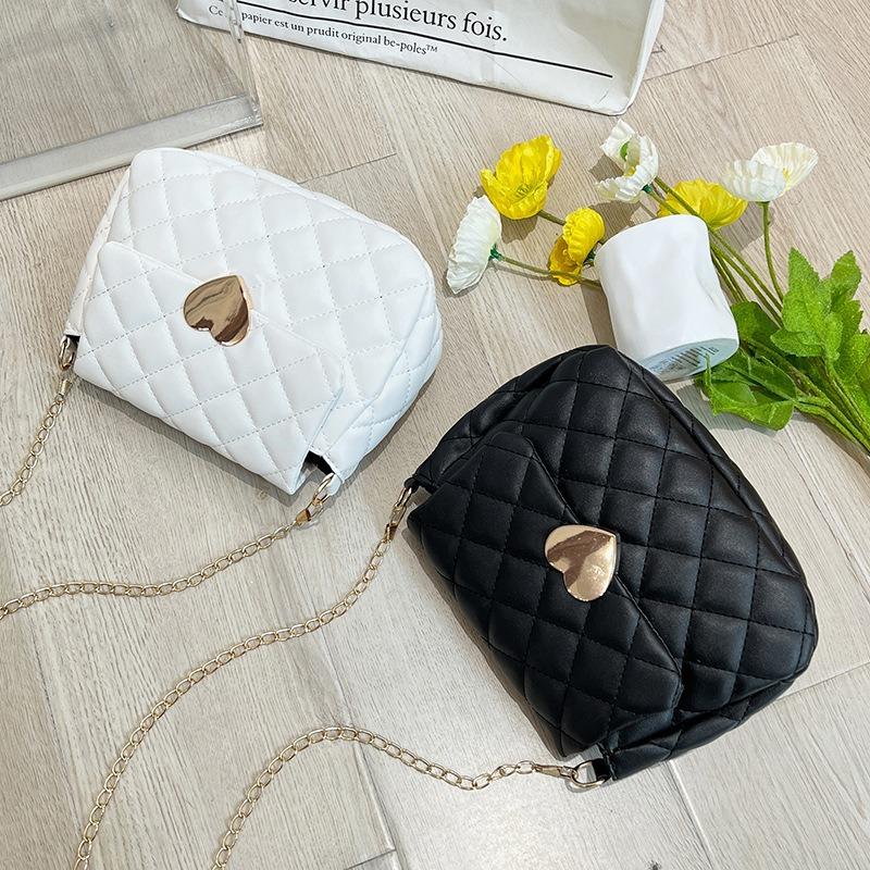 Women's Bag New Versatile Chain Crossbody Mini Bag Light Luxury Saddle Embroidered Rhombus Small Square Bag