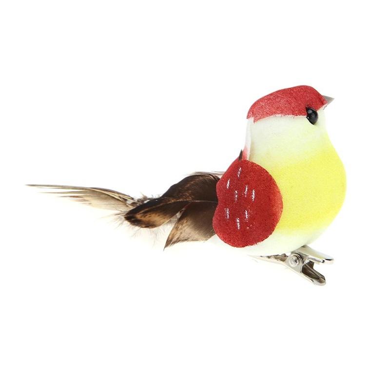 12pcs/Set Simulation Feather Birds Models Fake Artificial Foam Animal Wedding Home Garden Figurine Ornament Miniature Decoration