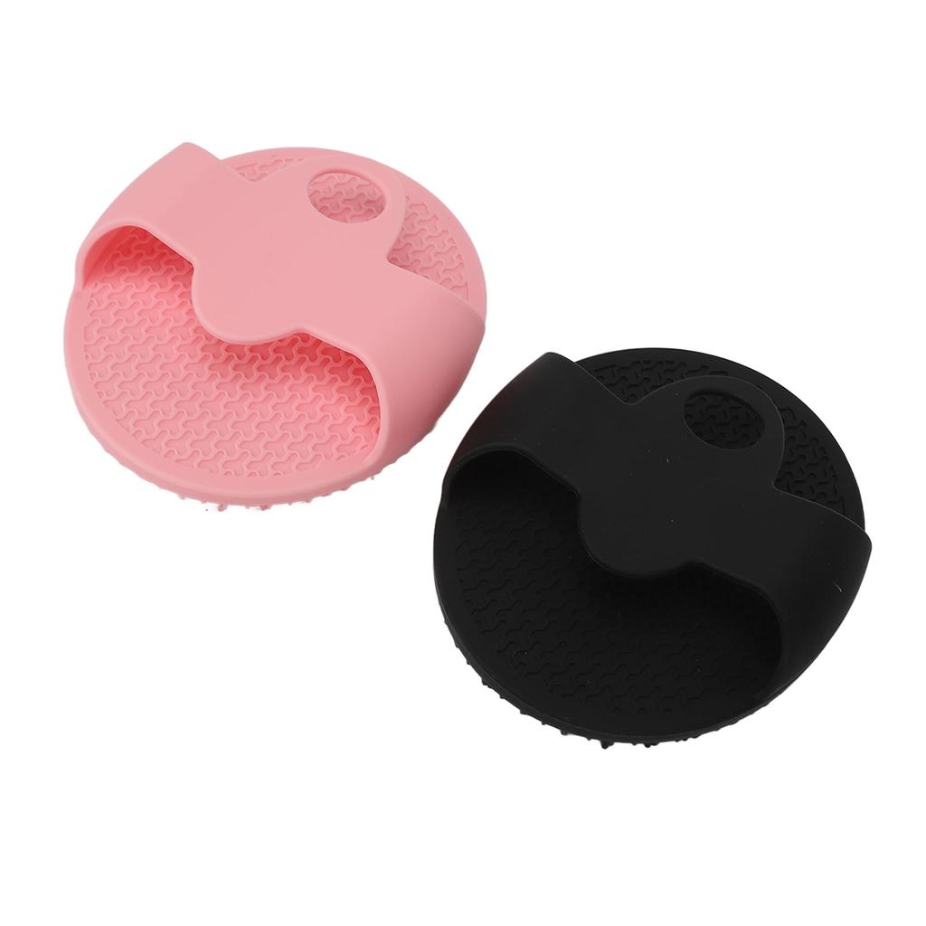 Silicone Body Scrubber Round Bath Brush Multifunctional Silicone Shower Brush Black Pink