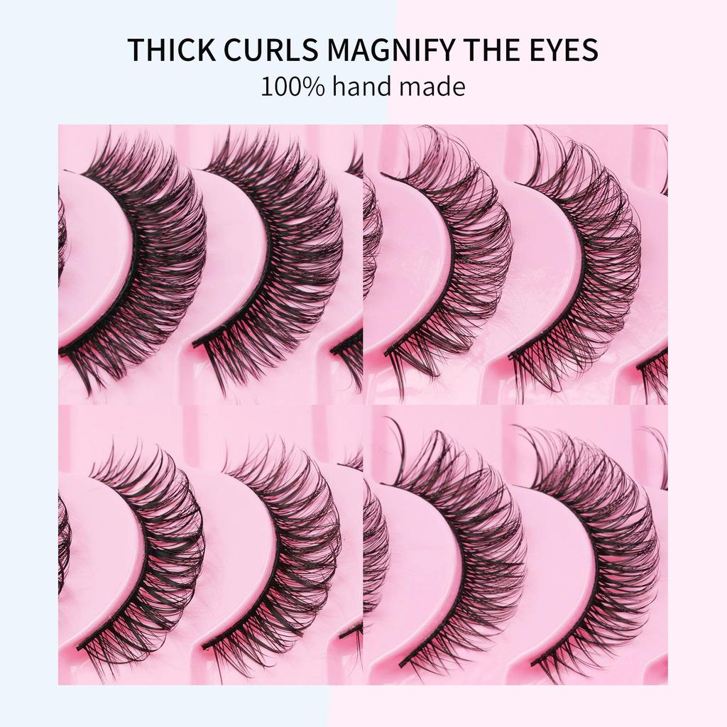 European & American Style Thick 3D Curled False Eyelashes - Photogenic Russian Design