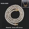 ICEBLING 3/4/5/6MM Round Cut CZ Stone Tennis Necklace Iced Out Single Row Cubic Zirconia Necklace for Men Women Hip Hop Jewelry